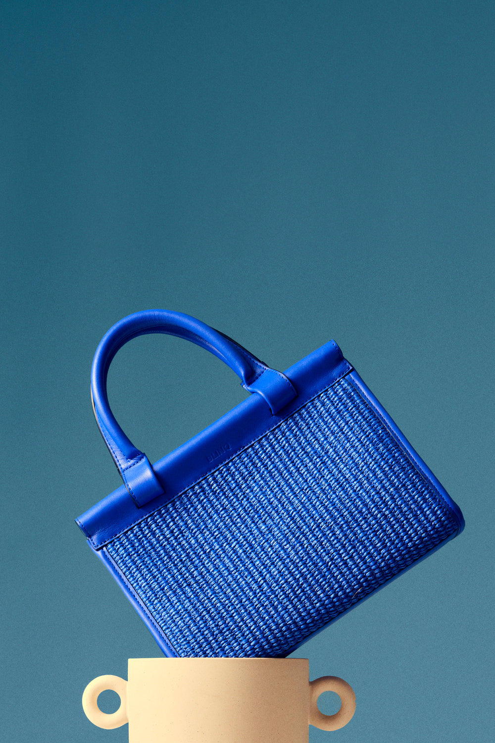 MICRO PORTO RAFFIA SAPPHIRE BLUE