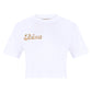 IBIZA EMBRODIED CROP TSHIRT